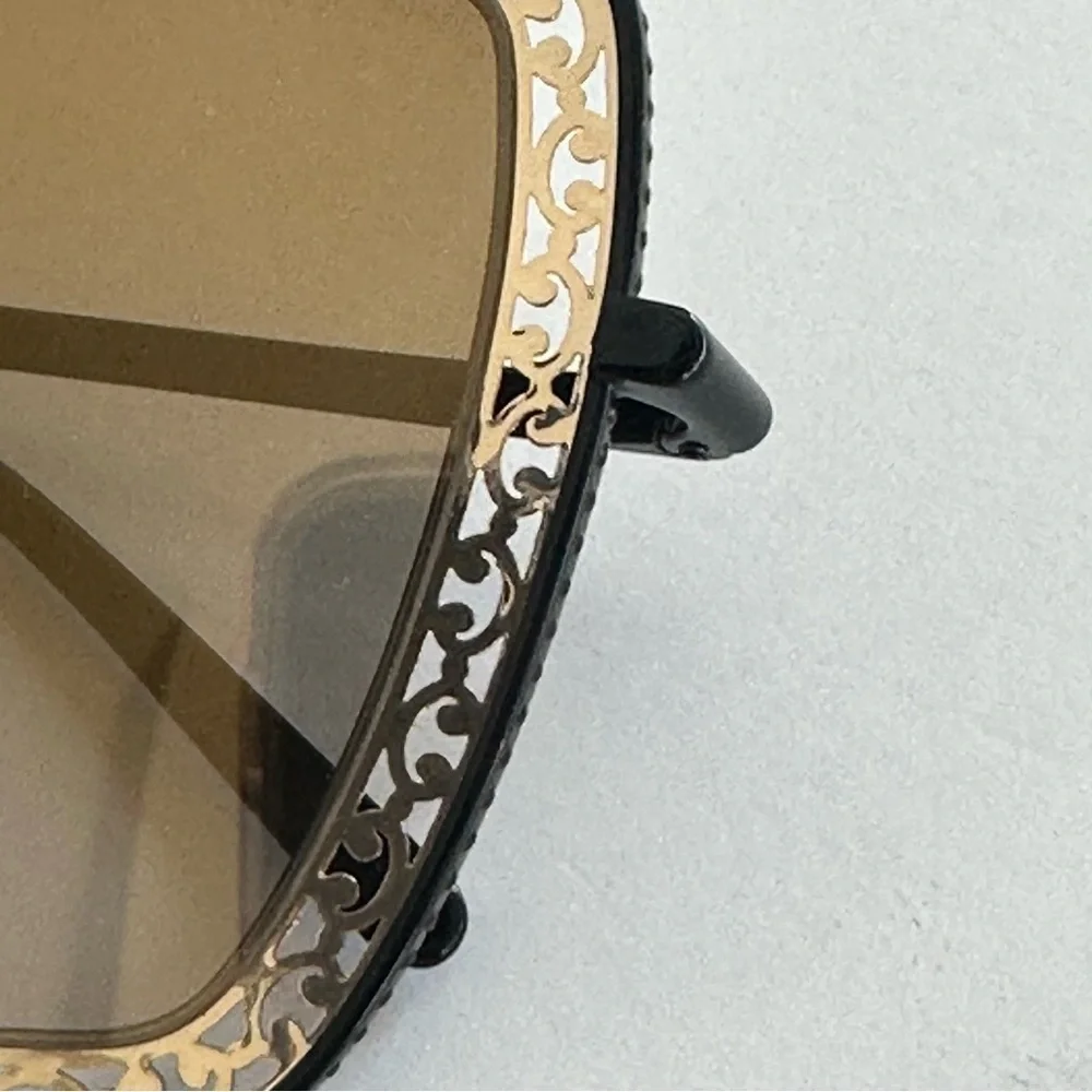 Dolce & Gabbana Gold Filigree Square Framed Sunglasses NWOT